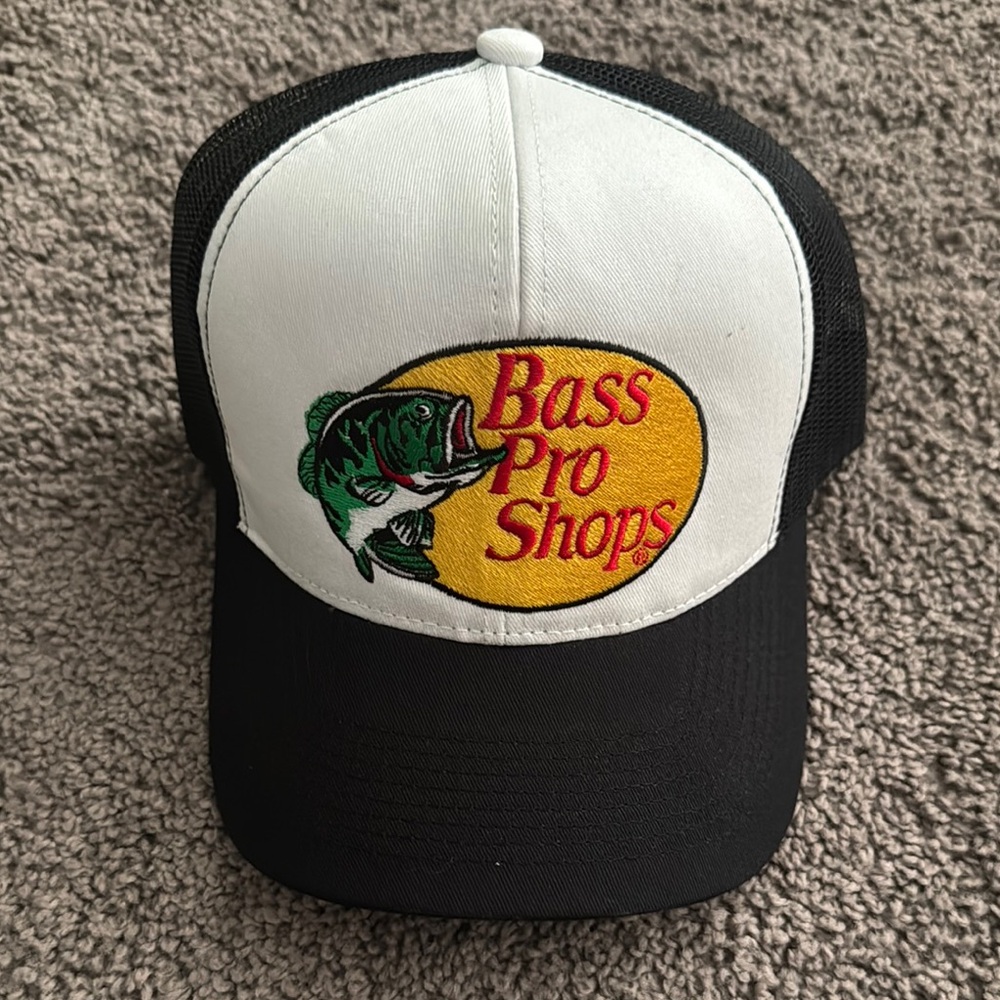 Bass Pro Shops Black and White Fish Hat